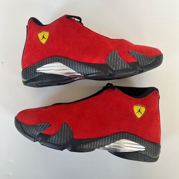 Retro AIR JORDAN 14 Ferrari Red w/ Yellow Trim Size 9 - Picture 8 of 15